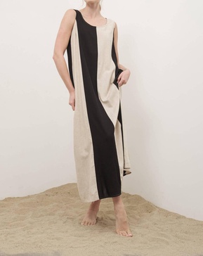 charlie dress in black, beige