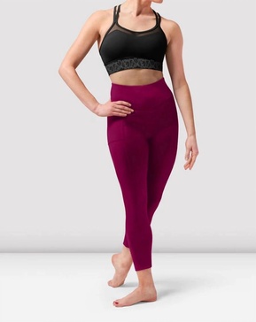 tasha paneled leggings in cherry