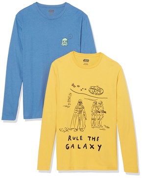 Amazon Essentials Disney | Marvel | Star Wars Men's Long-Sleeve T-Shirts, Pack of 2
