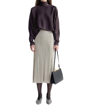 mossy mid-length skirt in ivory