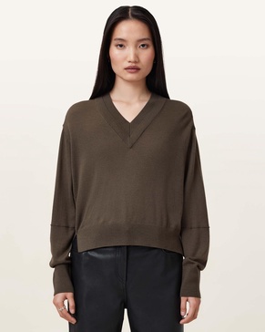 Julieana V Neck Wool Sweater