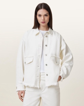Hettie Frayed Oversized Cotton Shacket