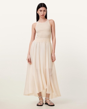 Zenia Sleeveless Asymmetric Midi Dress