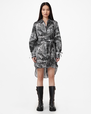 Leyla Silk Linen Blend Shirt Dress