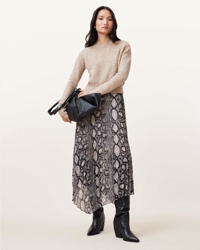 Donatella 2-In-1 Snake Print Midi Dress
