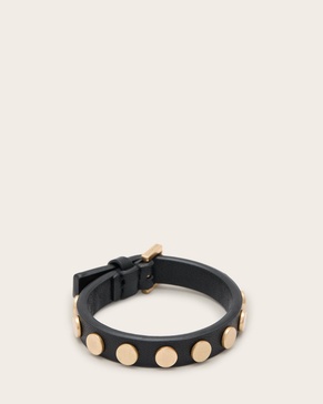 Mica Studded Leather Buckle Bracelet