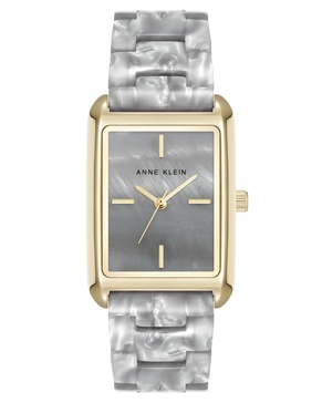 Women's Quartz Delicate Rectangular Light Gray Acetate Bracelet Watch, 26mm