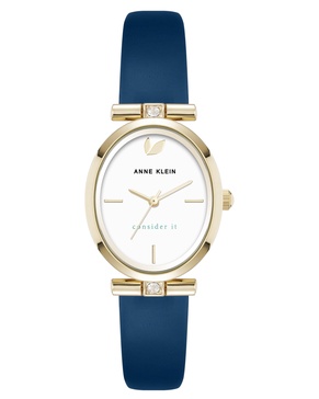 Women's Quartz Blue Leather and Gold-Tone Metal Alloy Watch, 26mm