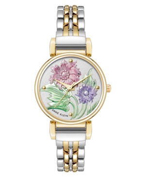 Women's Quartz Floral Two-Tone Metal Alloy Watch, 30mm