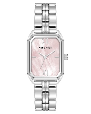 Women's Quartz Pink and Silver-Tone Octagonal Metal Alloy Bracelet Watch, 24mm