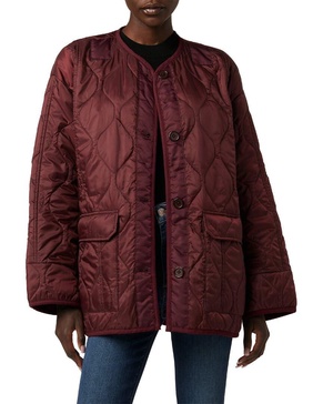 Hudson Jeans Women's Oversized Quilted Liner, Merlot