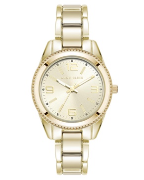 Women's Quartz Bold Coin Edge Bezel Gold-Tone Alloy Metal Watch, 32mm