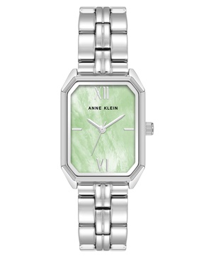 Women's Quartz Mint and Silver-Tone Octagonal Metal Alloy Bracelet Watch, 24mm