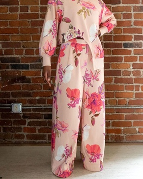 HFR x The Drop Women's Floral Print Wide Leg Fleece Pant by @nicholelynel