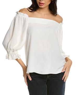 Trina Turk Women's Loose Fit Off The Shoulder Long Sleeve