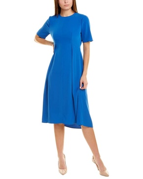 Maggy London Women's Short Sleeve Deep Pleat Midi Dress