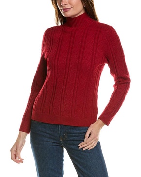 Anne Klein Women's Chevron Stitch Sweater W/Mock Neck