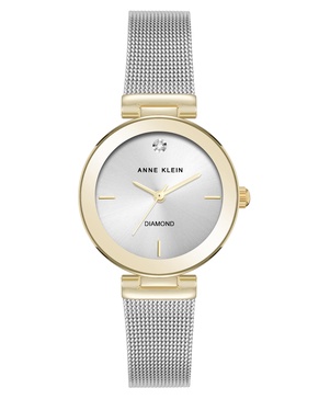 Anne Klein Women's Genuine Diamond Dial Mesh Bracelet Watch