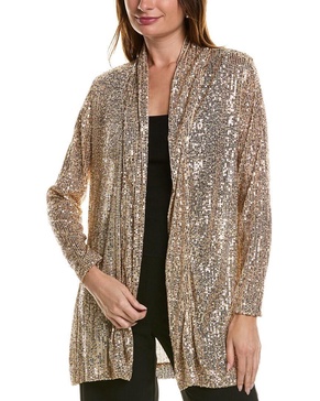 Anne Klein Women's Sequin Drape Front Cardigan Jacket