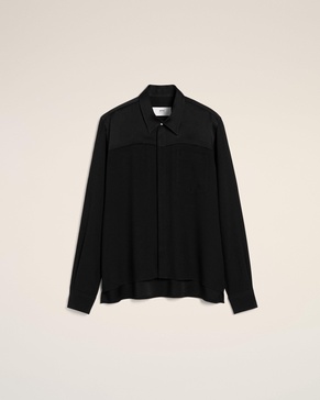 Black Contrasted Top Long Sleeve Shirt