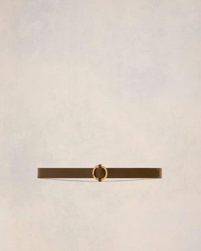 Brown Leather Ami Round Buckle Belt