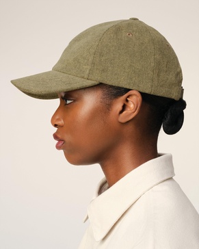 Green Cotton Ami de Coeur Embroidery Cap
