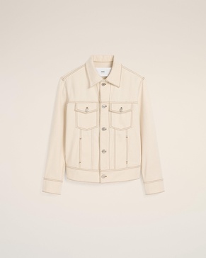 Beige Cotton Ami Paris Trucker Jacket
