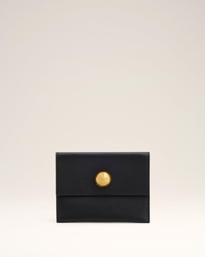 Black Leather Carrousel Folded Card Holder