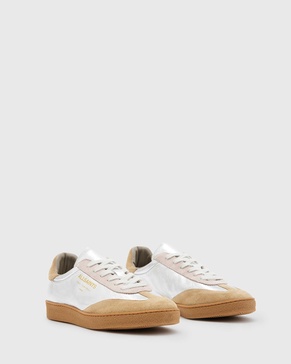 AllSaints Thelma sneakers in silver/pink