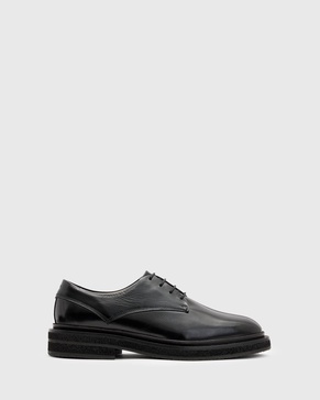 AllSaints escher leather derbys in black