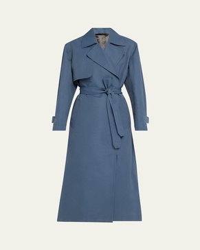Belted Techno Silk Trench Coat