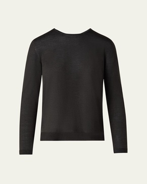 Cashmere-Silk Fine Gauge Knit Sweater