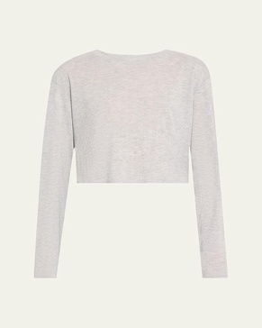 Maeve Cropped Pointelle-Knit T-Shirt