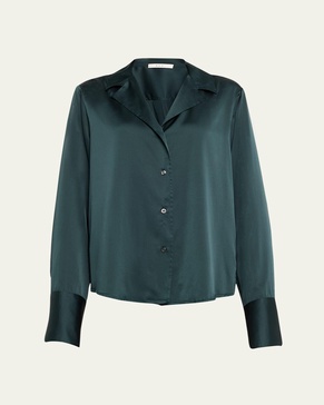 Kass Silk Button-Down Top