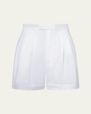 Carrington Pleated Linen Shorts