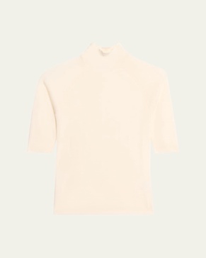 Elbow-Sleeve Turtleneck Sweater