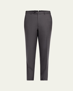 Men's Solid Twill Dress Trousers