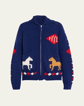 Diamond Corral Horse Merino Wool Cardigan