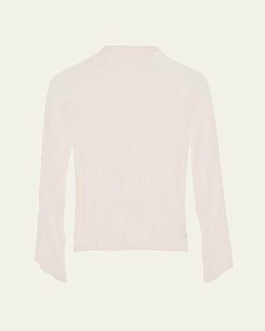 Chiffon Twist Crinkled Turtleneck Top