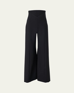 V-Waistband Wide-Leg Pants