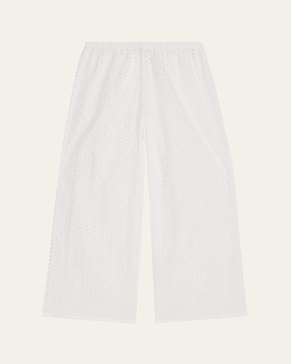 Cavani Cropped Eyelet-Embroidered Cotton Pants