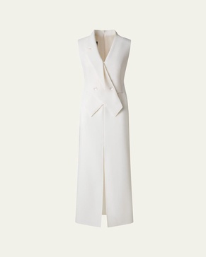 Double-Face Wool Midi Sheath Dress