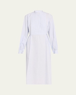 Multi Stripe Cotton Midi Shirtdress