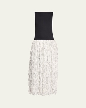 Juni Fringe Drop-Waist Midi Dress