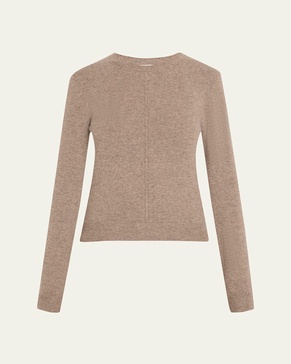 Seamed Crewneck Cashmere Sweater
