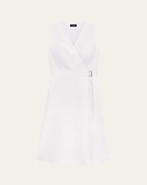 Sleeveless A-Line Wrap Dress