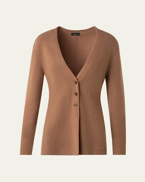 Fitted Stretch Cashmere Cardigan