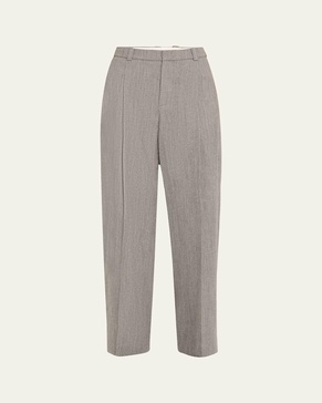 High-Rise Wool Twill Trousers