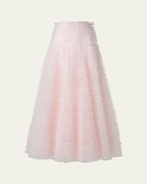 Tulle Ruched Maxi Skirt