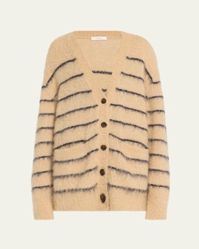 Cody Stripe Fuzzy Cardigan